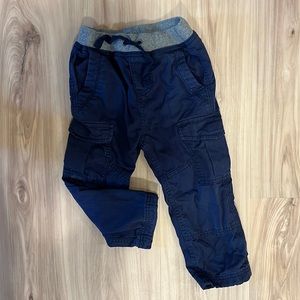 Jersey lined navy cargo pants 3t